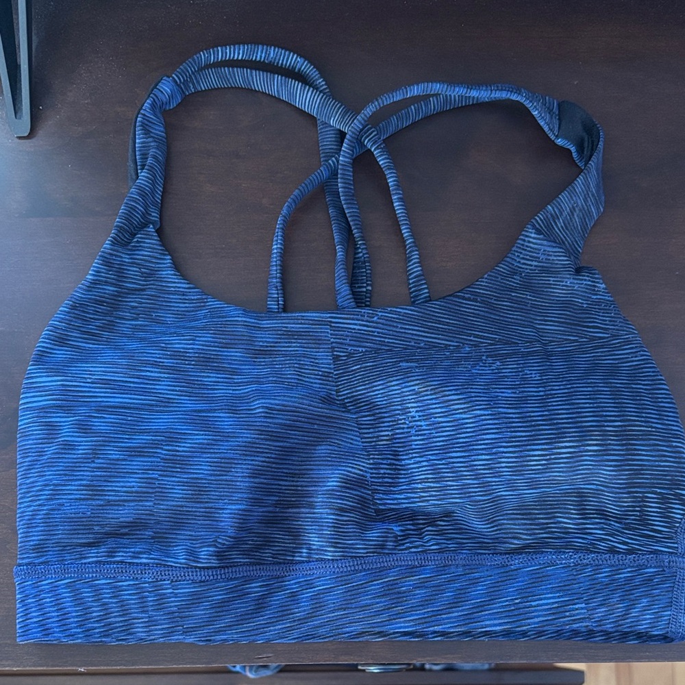 lululemon athletica Blue Striped Sports Bra